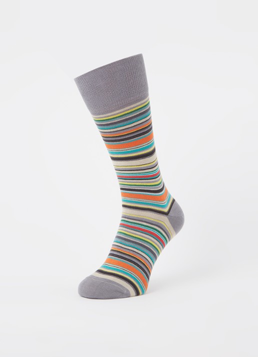 Paul Smith Sokken met streepprint in 3-pack - detail grijs