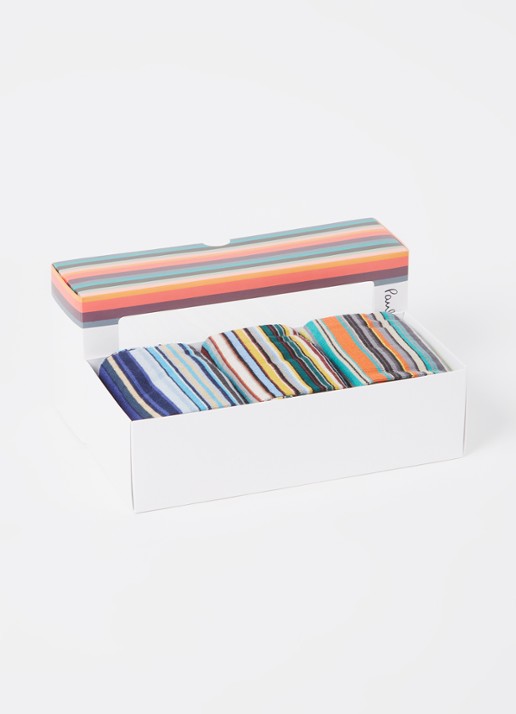 Paul Smith Sokken met streepprint in 3-pack - detail 2 grijs