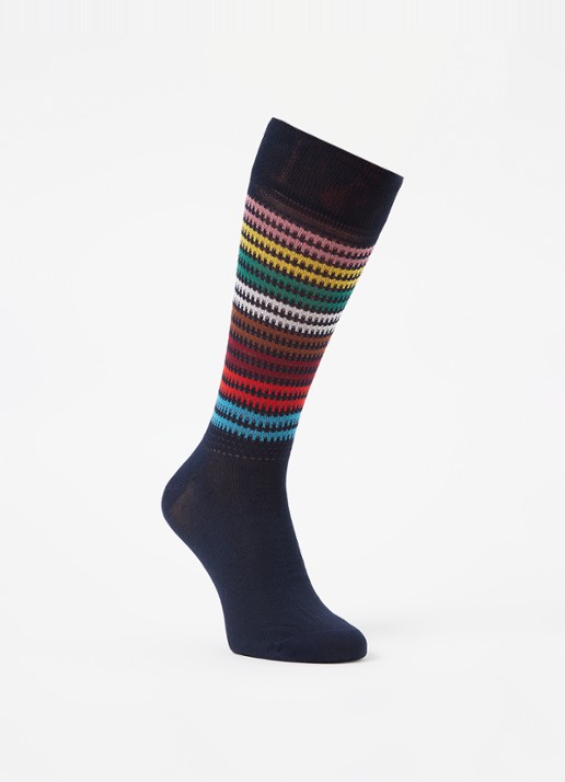 Paul Smith Sokken met streepprint - voorkant 2 blauw