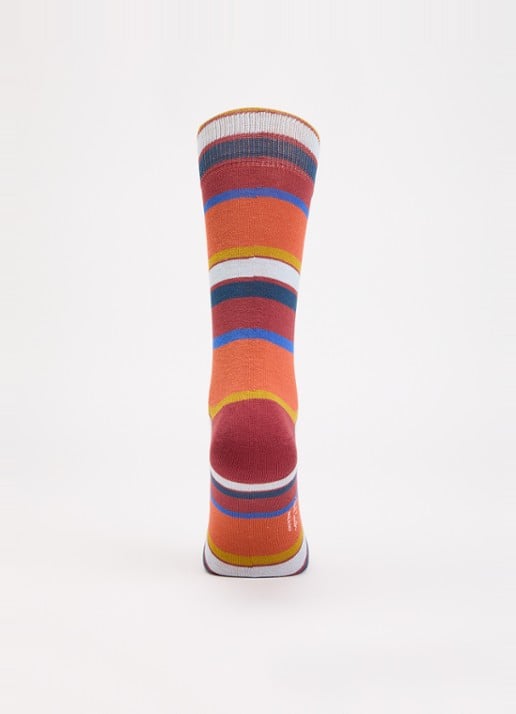 Paul Smith Sokken met streepprint  - voorkant 3 steenrood