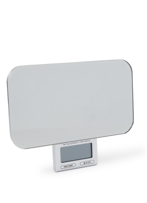 Pebbly Slim Mirror digitale keukenweegschaal - voorkant zilver