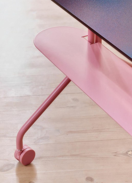 Pedestal Pipe plank voor TV standaard 99 cm - voorkant 2 roze