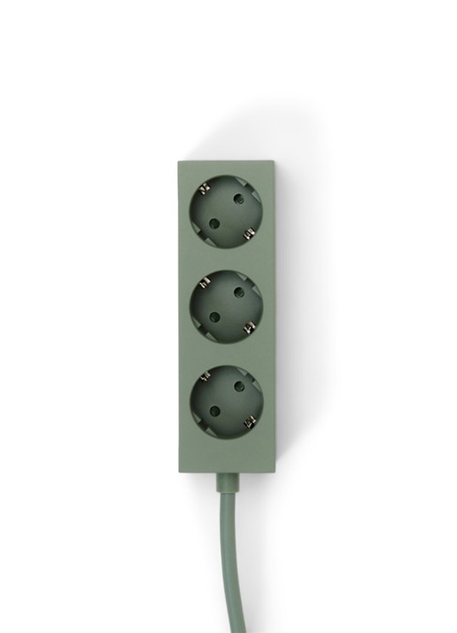 Pedestal Power Bar stekkerdoos 2 meter - detail mosgroen
