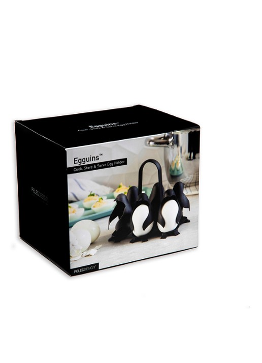 Peleg Design Egguins eierhouder  - voorkant 4 zwart