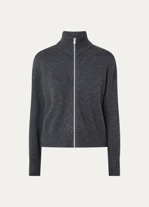 Pennyblack Antares fijngebreid vest in wolblend - voorkant 2 donkergrijs