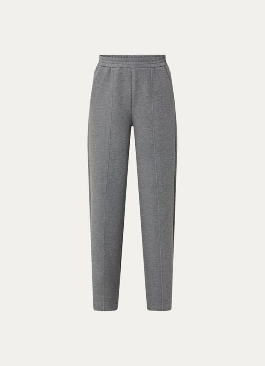 Pennyblack Attilia high waist wide fit broek met persplooi - voorkant grijsmele