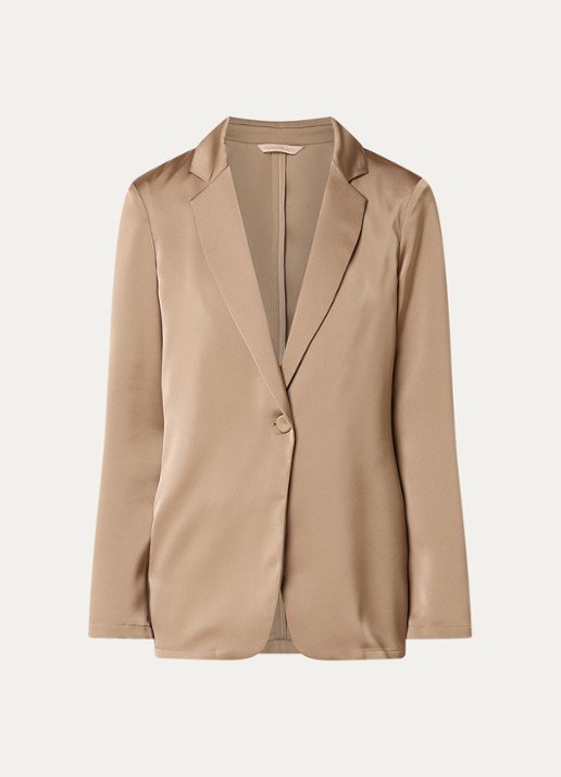 Pennyblack Blazer van satijn - voorkant 2 zand