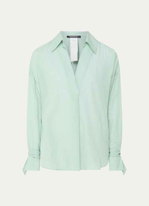 Pennyblack Blouse met V-hals - voorkant 2 lindegroen