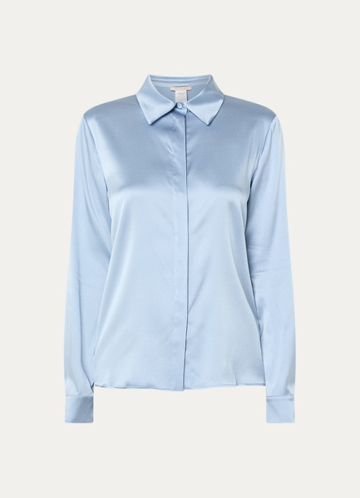 Pennyblack Blouse van satijn - voorkant 2 lichtblauw