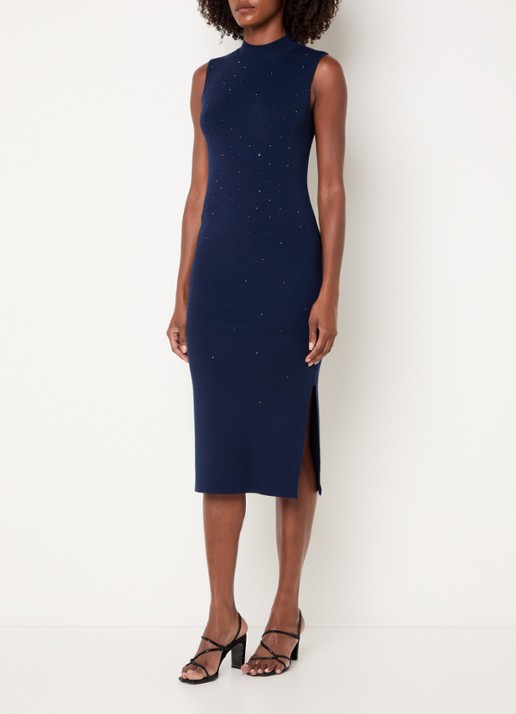 Pennyblack Boboli fijngebreide midi jurk met strass en split