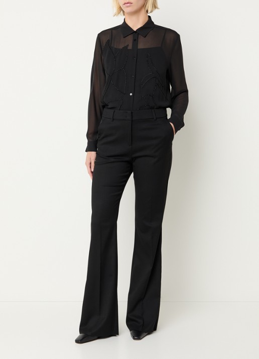 Pennyblack Dentice high waist straight fit pantalon met steekzakken - voorkant 4 zwart