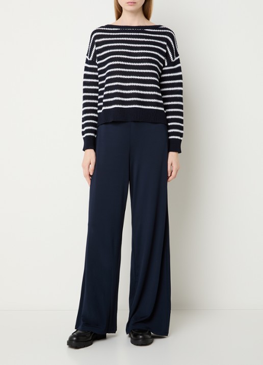 Pennyblack Gattini high waist loose fit pantalon - voorkant 4 donkerblauw