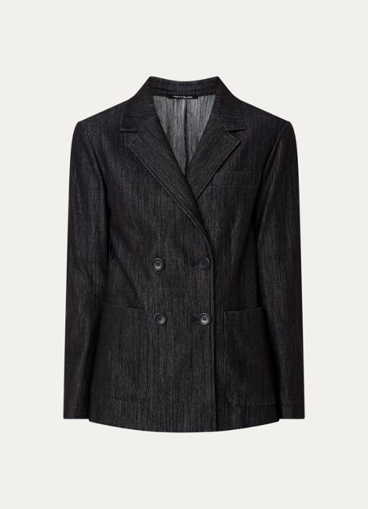 Pennyblack Iliade double-breasted blazer met opgestikte zakken - voorkant 3 zwart
