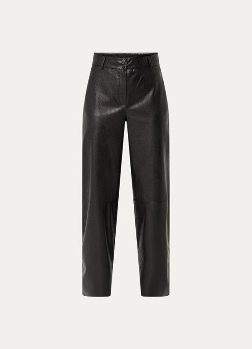 Pennyblack Lord high waist wide fit pantalon van imitatieleer - voorkant zwart