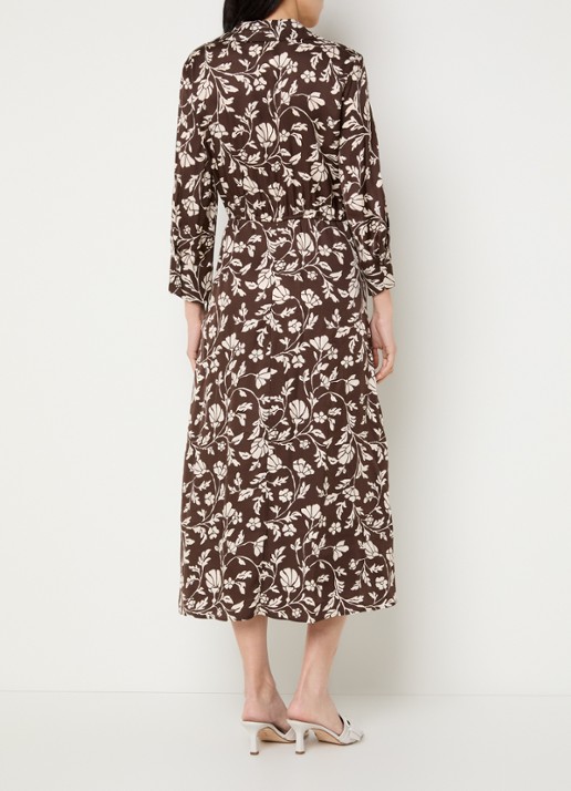 Pennyblack  Midi jurk met bloemenprint - achterkant 2 bruin