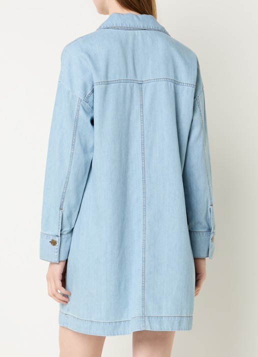 Pennyblack Midi jurk van denim - achterkant 2 lichtblauw