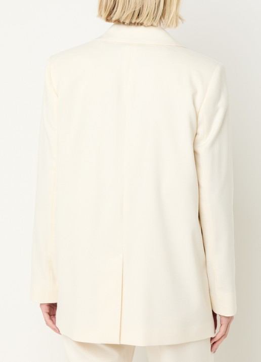 Pennyblack Raduno double-breasted blazer met klepzakken - achterkant 4 gebroken wit