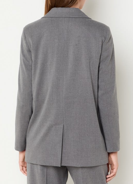 Pennyblack Raduno double-breasted blazer met klepzakken - achterkant 3 middengrijs