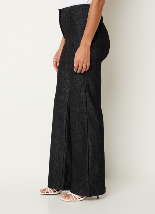 Pennyblack Ragtime high waist wide leg jeans met stretch - detail 3 zwart
