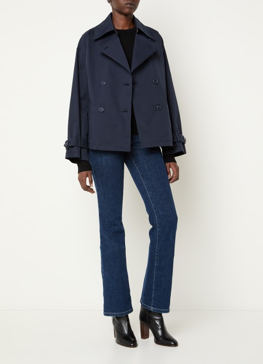 Pennyblack Talco double-breasted trenchcoat met ceintuur en steekzakken - voorkant 4 donkerblauw