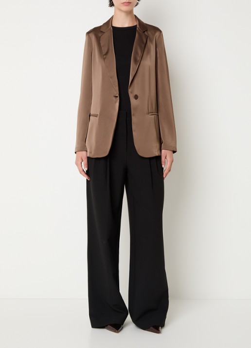 Pennyblack Tana blazer met paspelzakken - voorkant 2 bruin