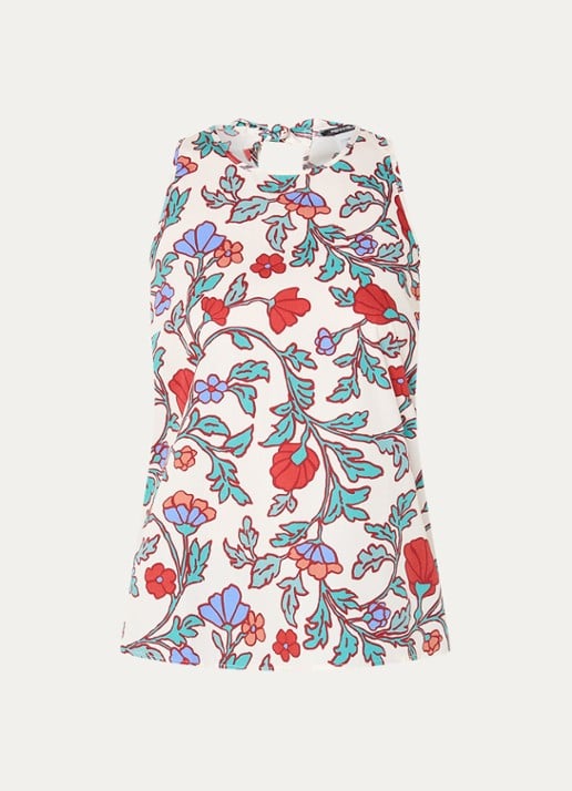Pennyblack Top met bloemenprint - voorkant steenrood