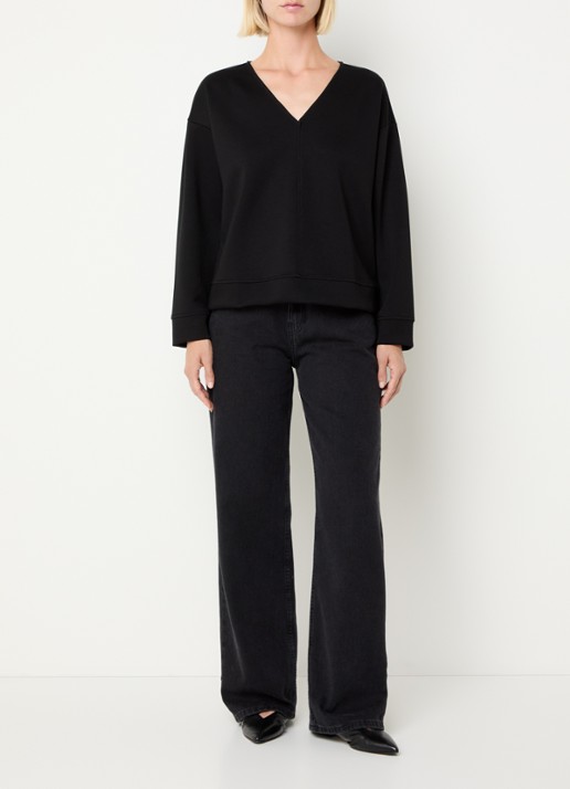 Pennyblack Top met V-hals - voorkant 4 zwart