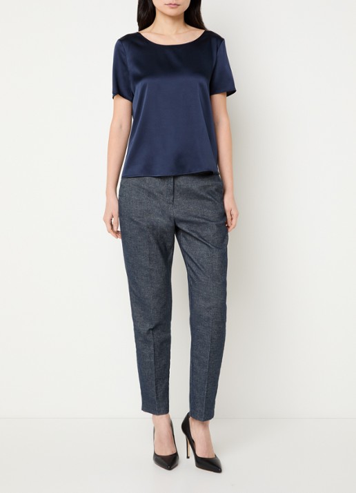 Pennyblack Top van satijn - voorkant 2 donkerblauw