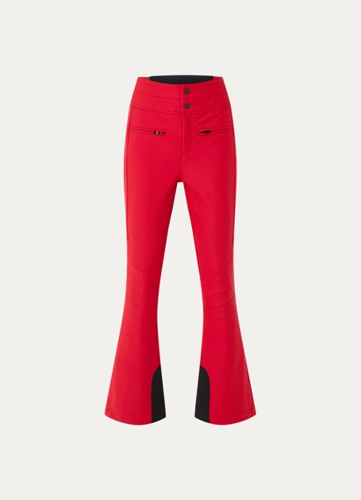Perfect Moment Aurora high waist flared fit skibroek met ritszakken - voorkant rood
