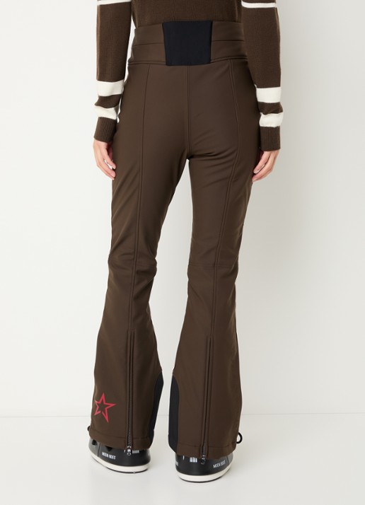 Perfect Moment Aurora high waist flared fit skibroek met ritszakken - achterkant 3 bruin