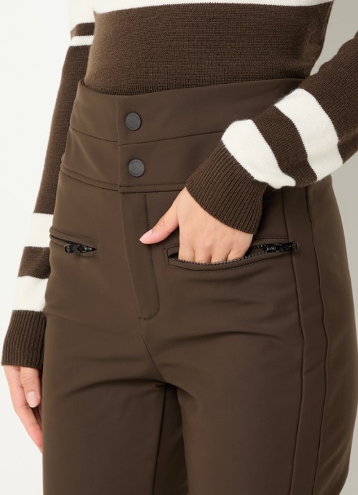 Perfect Moment Aurora high waist flared fit skibroek met ritszakken - detail 7 bruin