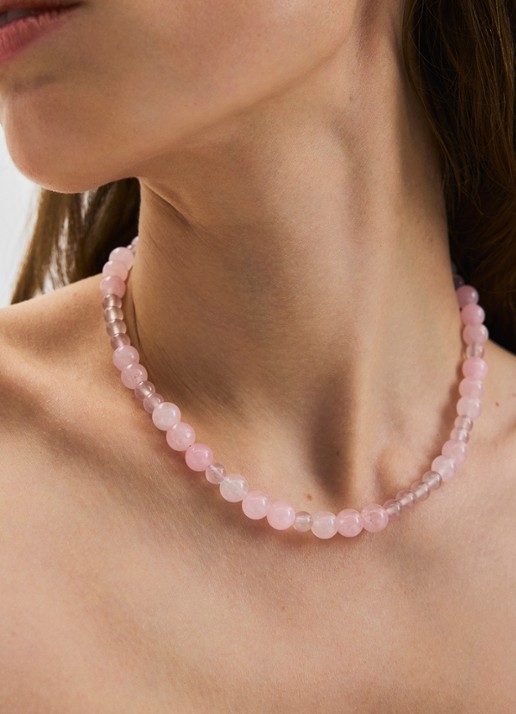 Pernille Corydon Blush kralenarmband verguld - voorkant 2 roze
