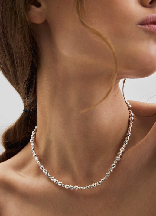 Pernille Corydon Elements kralenketting  - voorkant 2 zilver