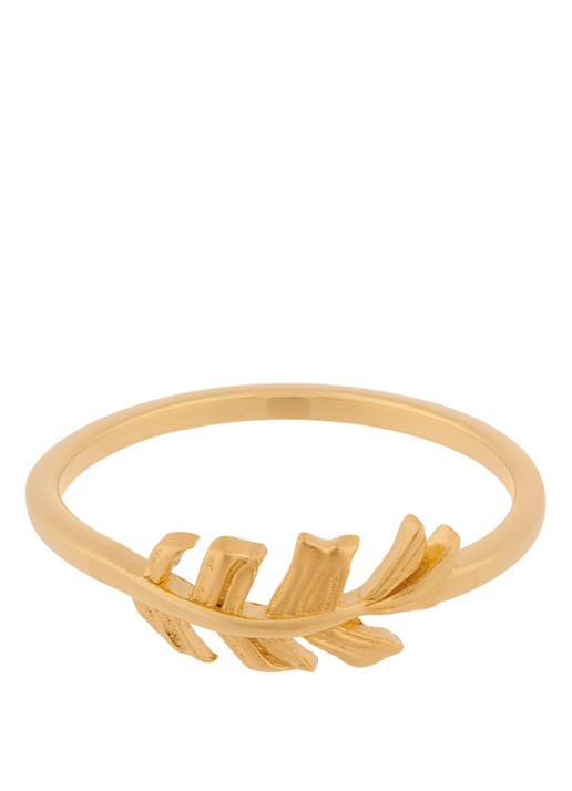 Pernille Corydon Leaf ring verguld - voorkant goud
