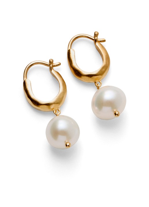 Pernille Corydon Pearl Blossom oorhangers verguld