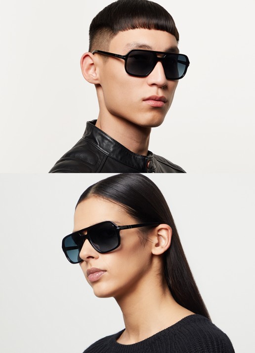 Persol Piloten zonnebril gepolariseerd PO3328S - voorkant 2 zwart