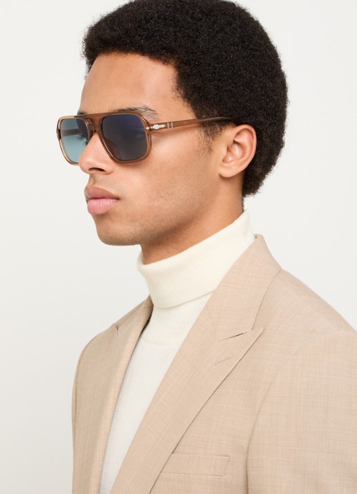 Persol Piloten zonnebril gepolariseerd PO3328S  - voorkant 2 lichtbruin