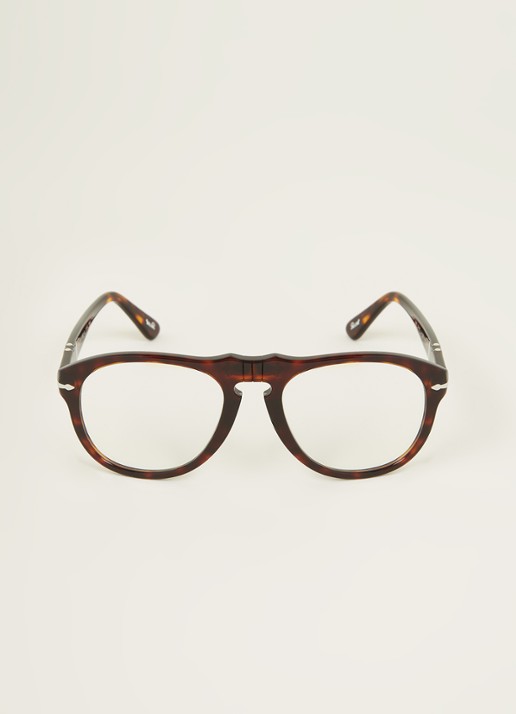 Persol Retro zonnebril PO0649 - voorkant 4 donkerbruin