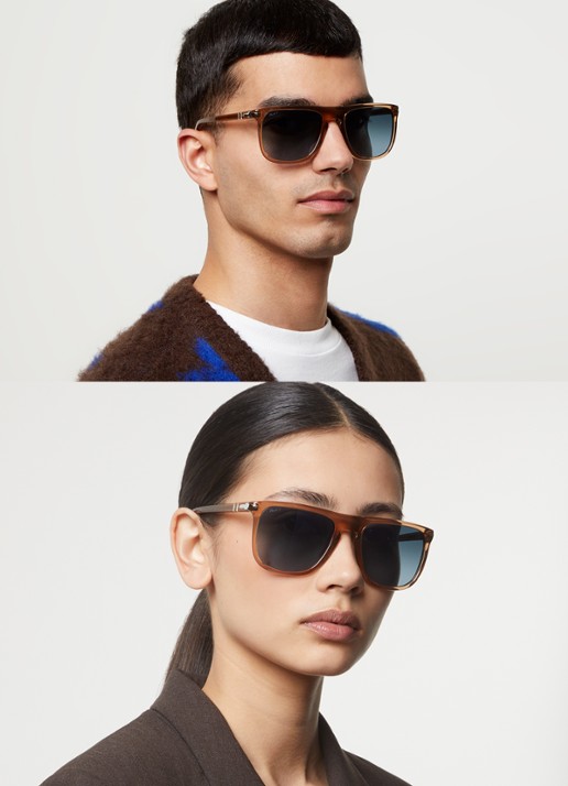 Persol Wayfarer zonnebril gepolariseerd PO3336S - voorkant 2 lichtbruin