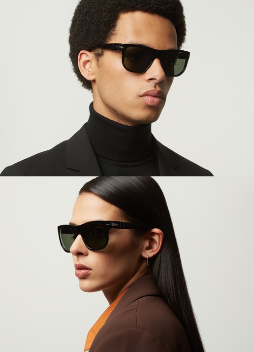Persol Wayfarer zonnebril PO3306S  - voorkant 3 zwart