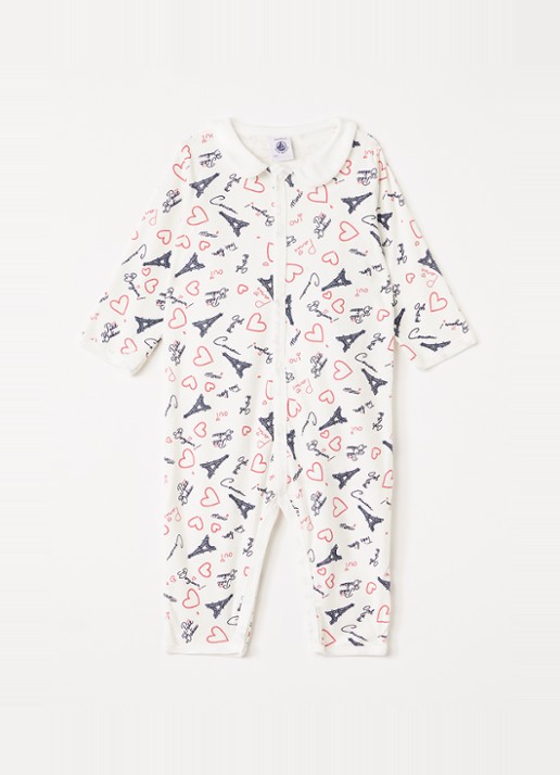 Petit Bateau Babypak met print - voorkant gebroken wit