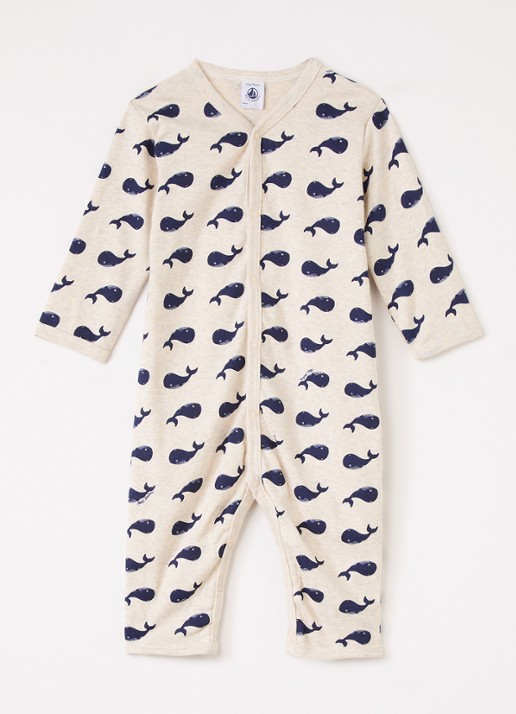 Petit Bateau Babypak met print - voorkant lichtgrijs