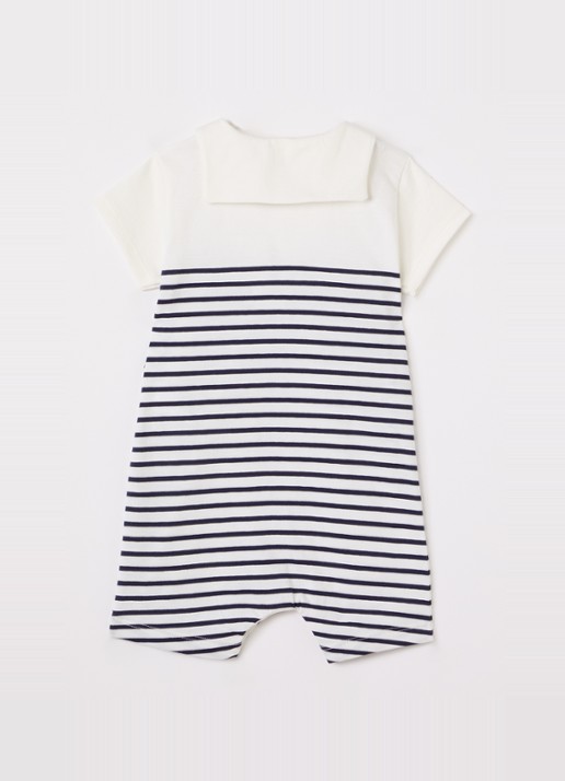 Petit Bateau Babypak met streepprint - voorkant 2 donkerblauw