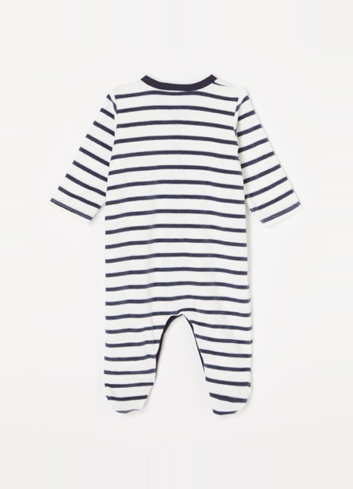 Petit Bateau Babypak met streepprint - voorkant 2 gebroken wit