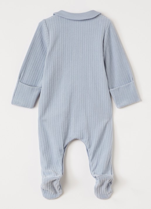 Petit Bateau Babypak van corduroy - voorkant 2 staalblauw