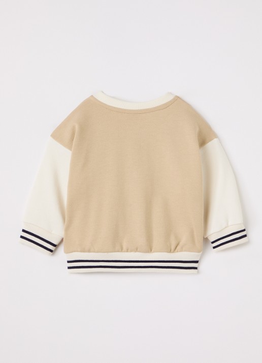 Petit Bateau Bomberjack met borduring - achterkant 3 beige