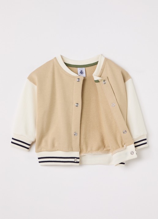 Petit Bateau Bomberjack met borduring - voorkant 2 beige