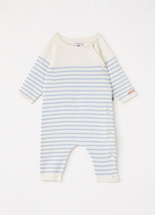 Petit Bateau Fijngebreid babypak in wolblend