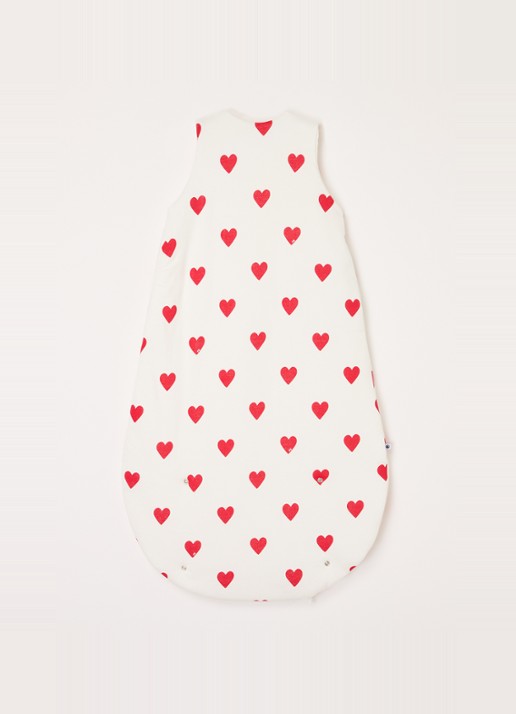 Petit Bateau Gigoteuse trappelzak met print - achterkant rood