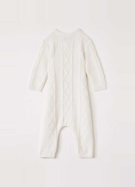 Petit Bateau Grofgebreid babypak - voorkant 2 beige